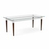 Lesro Siena Lounge Reception Coffee Table 40x20in Glass Top, Walnut SN0840